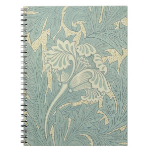 William Morris Klassische Tulpe Blaue Blumen Notizblock