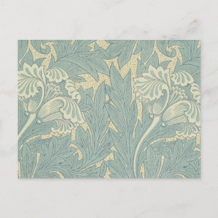 William Morris Klassische Tulpe Blaue Blumen Postkarte