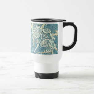 William Morris Klassische Tulpe Blaue Blumen Reisebecher