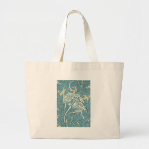 William Morris Klassische Tulpe Blaue Blüten Jumbo Stoffbeutel