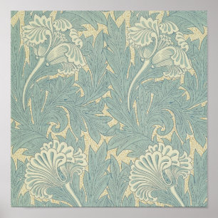 William Morris Klassische Tulpe Blaue Blüten Poster
