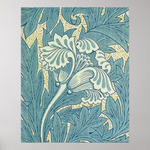 William Morris Klassische Tulpe Blaue Blüten Poster