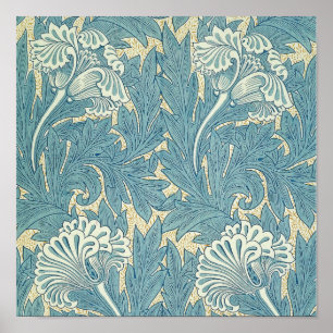 William Morris Klassische Tulpe Blaue Blüten Poster