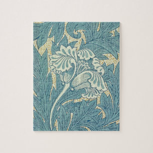 William Morris Klassische Tulpe Blaue Blüten Puzzle