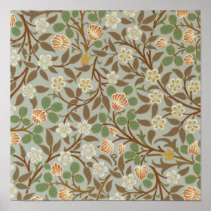 William Morris Kleeblatt-Blumenkunstmuster Poster