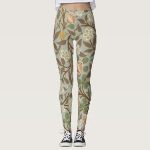 William Morris Kleeblatt Botanische Blume Leggings