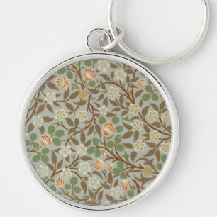 William Morris Kleeblatt Botanische Blume Schlüsselanhänger