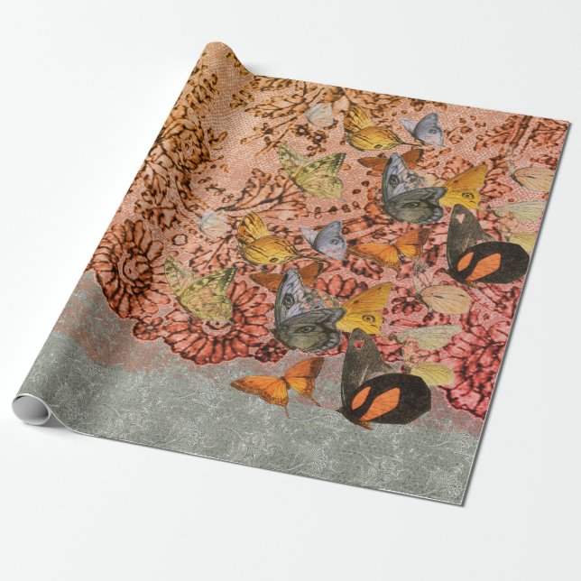 William Morris LACE and BUTTERFLIES Wrapping Paper Geschenkpapier (Ungerollt)
