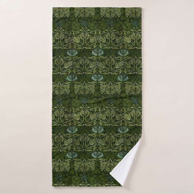 William Morris Large Green Blätter & Blue Blume Badhandtuch Set (Badehandtuch)