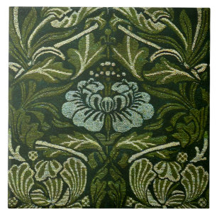 William Morris Large Green Blätter & Blue Blume Fliese