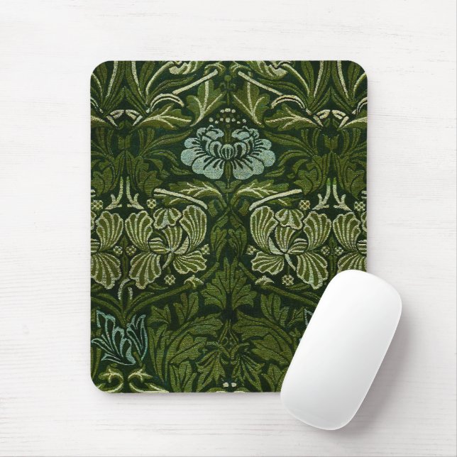 William Morris Large Green Blätter & Blue Blume Mousepad (Mit Mouse)