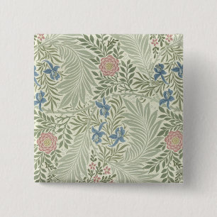 William Morris Larkspur Floral Wallpaper Button