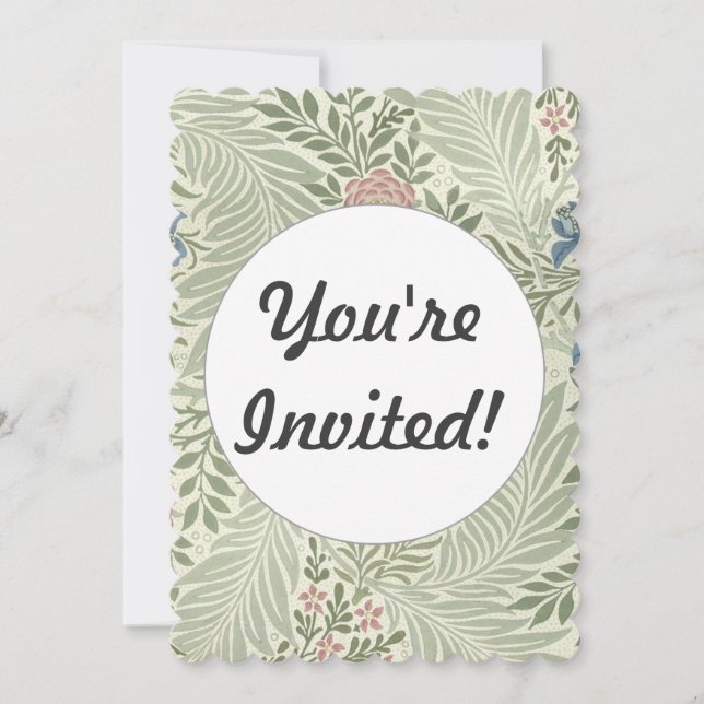 William Morris Larkspur Floral Wallpaper Einladung (Vorderseite)