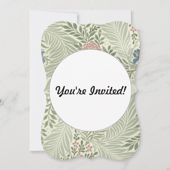 William Morris Larkspur Floral Wallpaper Einladung (Vorderseite)