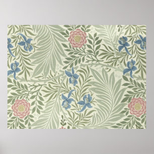William Morris Larkspur Floral Wallpaper Pattern Poster
