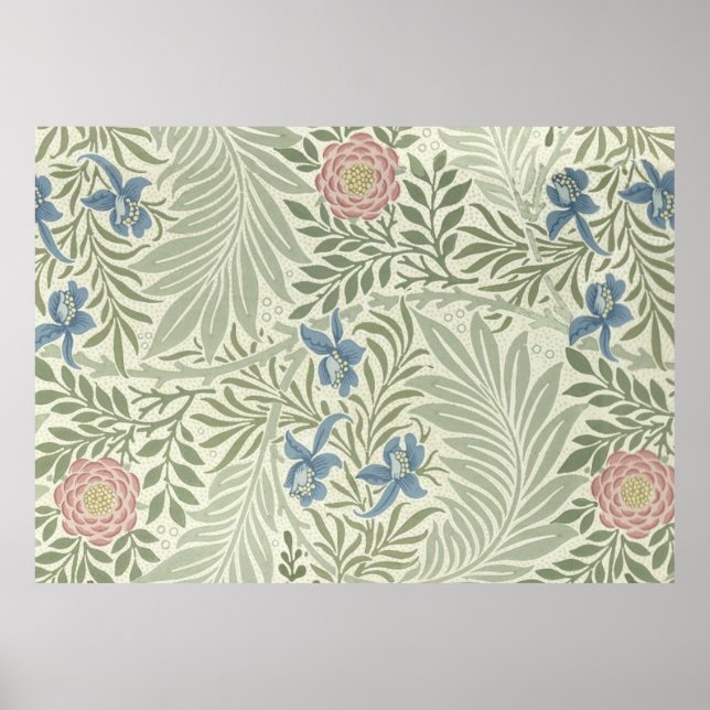 William Morris Larkspur Floral Wallpaper Pattern Poster (Vorne)