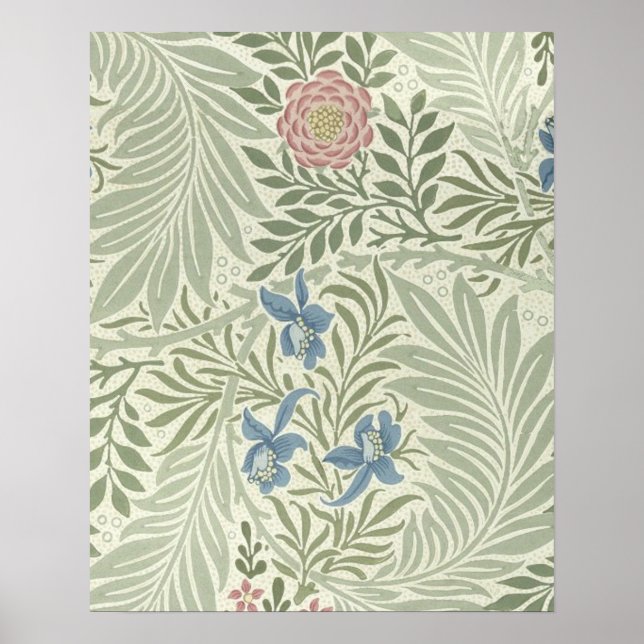 William Morris Larkspur Floral Wallpaper Pattern Poster (Vorne)