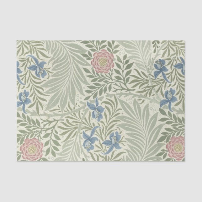 William Morris Larkspur Floral Wallpaper Seidenpapier (Vorderseite)