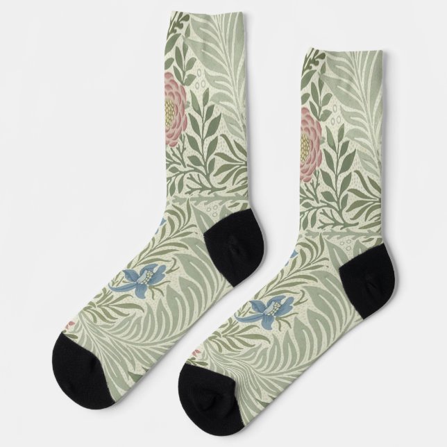 William Morris Larkspur Floral Wallpaper Socken (Linkes Detail)