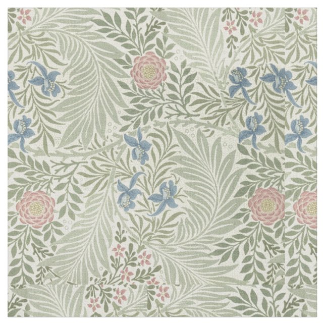 William Morris Larkspur Floral Wallpaper Stoff (Nahaufnahme)