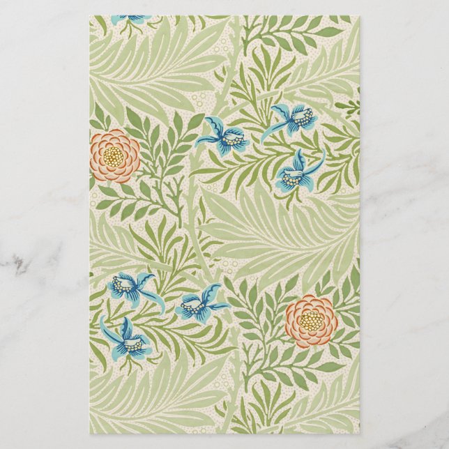 William Morris Larkspur Muster Briefpapier (Vorderseite)