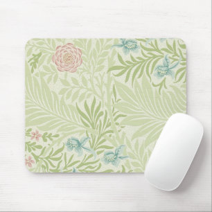 William Morris - Larkspur - Rosa Blume und Blätter Mousepad
