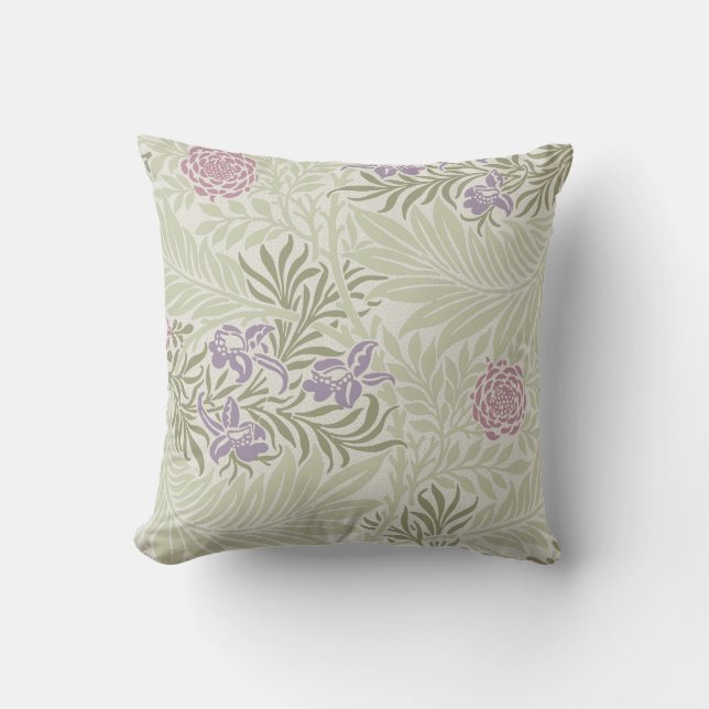 William Morris Lavender & Pink Larkspur Muster Kissen (Vorderseite)