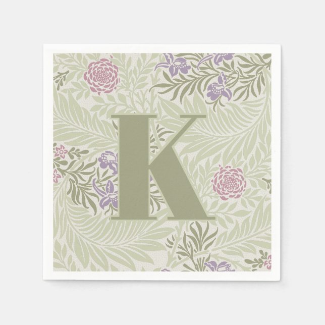 William Morris Lavender & Pink Larkspur Muster Serviette (Vorderseite)