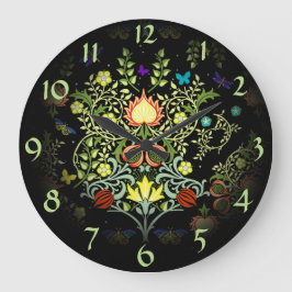 William Morris Leaves und Flowers Große Wanduhr
