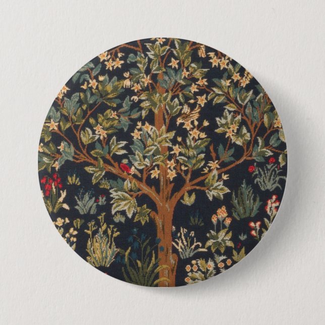 William Morris - Lebensbaum Button (Vorderseite)
