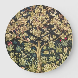 William Morris Lebensbaum Florales Vintage Kunst Große Wanduhr