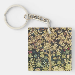William Morris Lebensbaum Florales Vintage Kunst Schlüsselanhänger