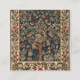 William Morris - Lebensbaum Original Quadratische Visitenkarte