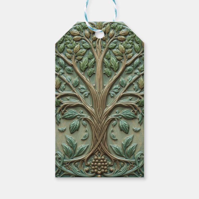William Morris Lebensbaum Vintage Prä-Rafaelit Geschenkanhänger (Vorderseite)