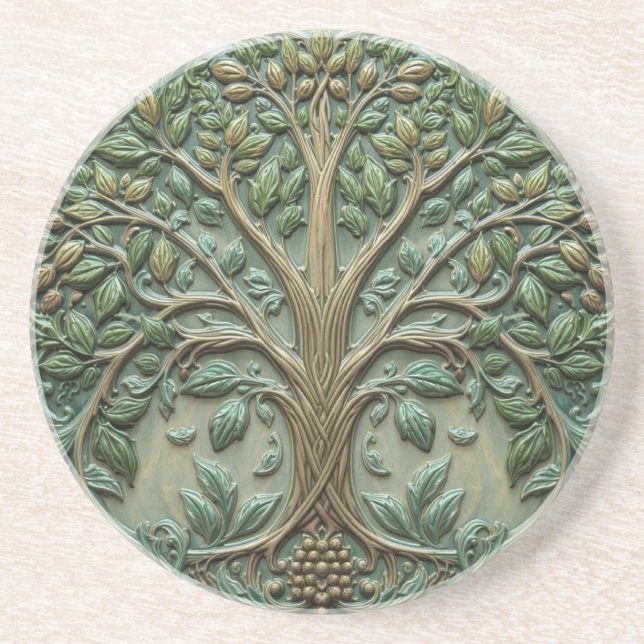 William Morris Lebensbaum Vintage Prä-Rafaelit Getränkeuntersetzer (Vorne)