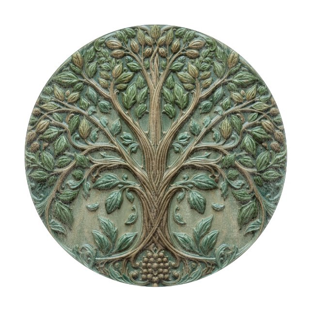 William Morris Lebensbaum Vintage Prä-Rafaelit Schneidebrett (Vorderseite)