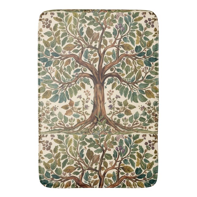 William Morris Lebensbaum Vintage Prä-Rafaelitisch Badematte (Vorderseite Vertikal)