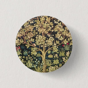 William Morris Lebensbaum Vintage Prä-Rafaelitisch Button