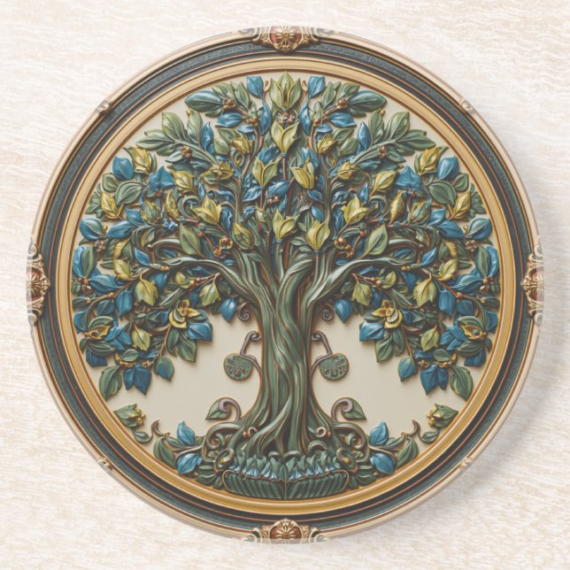 William Morris Lebensbaum Vintage Prä-Raphaelite Getränkeuntersetzer (Vorne)