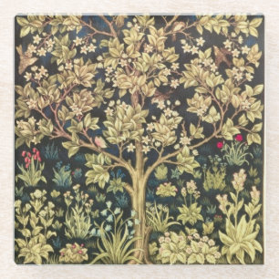 William Morris Lebensbaum Vintage Prä-Raphaelite Glasuntersetzer