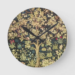 William Morris Lebensbaum Vintage Prä-Raphaelite Runde Wanduhr