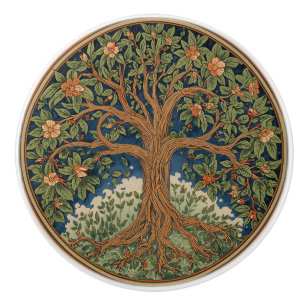 William Morris Lebensbaum Vintage Präraffaelit Keramikknauf