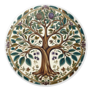 William Morris Lebensbaum Vintage Präraffaelit Keramikknauf