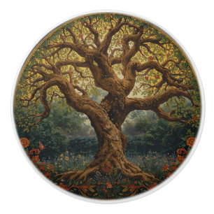 William Morris Lebensbaum Vintage Pre-Raphaelite Keramikknauf