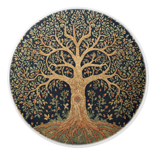 William Morris Lebensbaum Vintage Pre-Raphaelite Keramikknauf