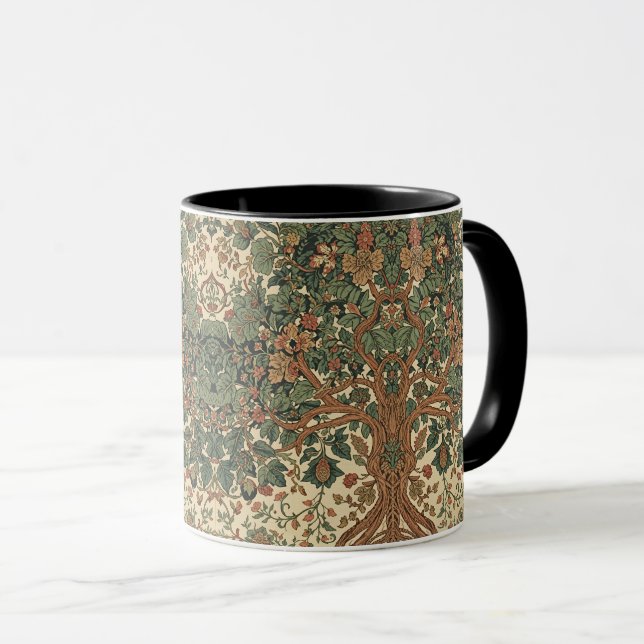 William Morris Lebensbaum Vintage Pre-Raphaelite Tasse (VorderseiteRechts)
