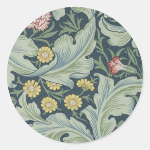 William Morris Leicester  Blume Carnation Runder Aufkleber