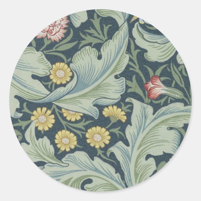 William Morris Leicester Verlasse Blume Carnation Runder Aufkleber (Vorderseite)