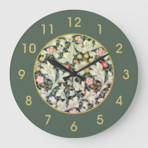 William Morris Leicester Vintag Floral Große Wanduhr