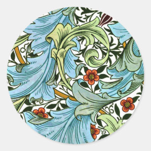 William Morris - Leicester vintage florales Design Runder Aufkleber